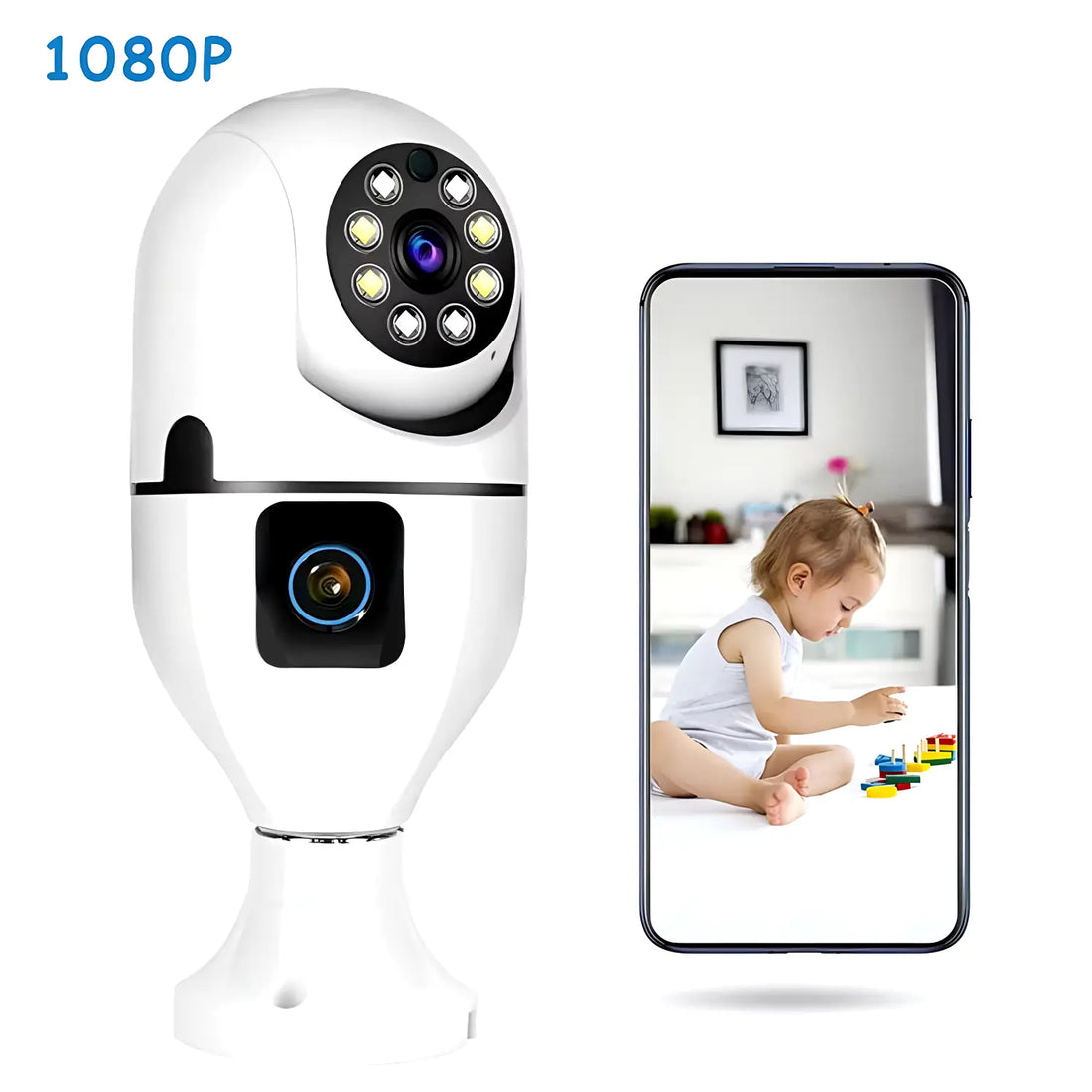 Speed-X SPE27-2 Dual Lens Night Vision Motion Detection Bulb Camera